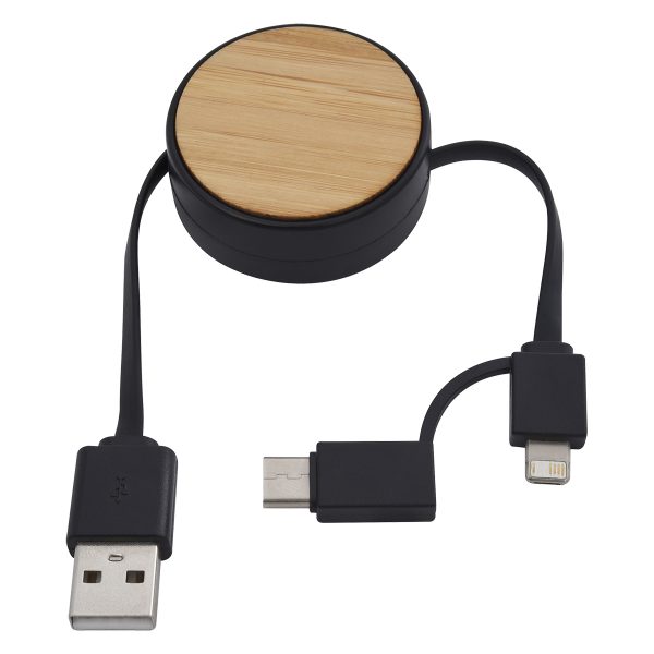 Bamboo Retractable 3-in-1 Charging Cable: $6.99 - Image 3