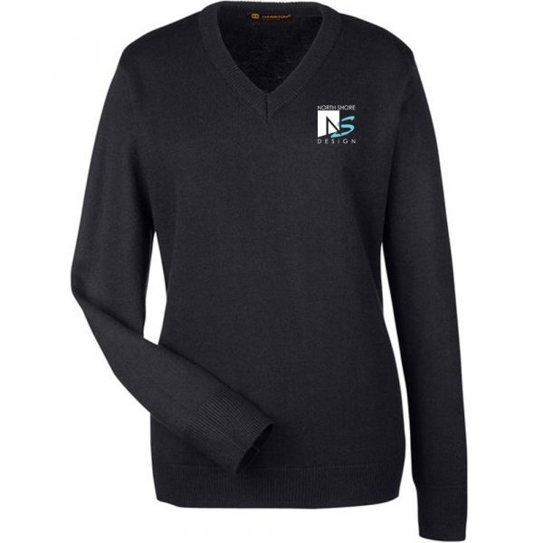 Harriton Ladies' V-Neck Sweater - Image 4