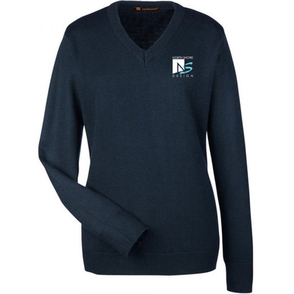 Harriton Ladies' V-Neck Sweater - Image 2